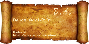Dancs Adrián névjegykártya