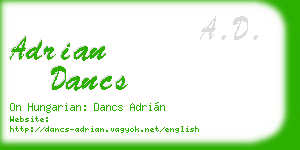 adrian dancs business card